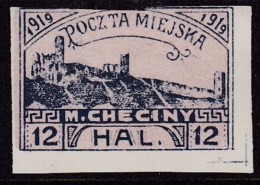 POLAND Checiny Local 1919 12 Hal Imperf Mint - Variétés & Curiosités