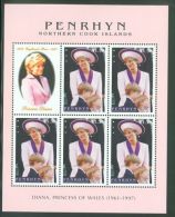 Penrhyn - 1998 Diana Kleinbogen MNH__(THB-2268) - Penrhyn