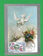 FRANCE CARTE MAXIMUM  N° 1817 CENTENAIRE UPU Theme Colombe Oiseaux  Paris - 1970-1979