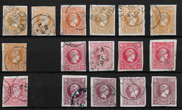 1886-1901 Hermes, Klein → GREECE SMALL HERMES HEAD 10, 20, 25 L USED - Used Stamps