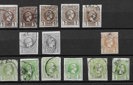 1886-1901 Hermes, Klein → GREECE SMALL HERMES HEAD 1, 2, 5 L USED - Used Stamps