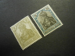 D.R.102+104b - 2Pf**/MNH+75Pf*/MLH - Germania 1918 - Mi € 2,50 - Unused Stamps