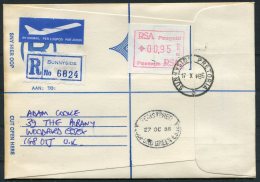 1986 South Africa Union Frama Registered Airmail Cover Pretoria Sunnyside -  Woodford Green, Essex - Viñetas De Franqueo (Frama)