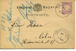 Postkarte Von Grünstadt Nach Cöln 1882 -  - See Scan - Grünstadt