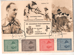 CM LIECHTENSTEIN XIV INTERNATIONAL SCOUT CONFERENCE VADUZ 1953 - Storia Postale