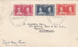 Nouvelle Zélande Lettre Pour La Suisse 1937 - Covers & Documents