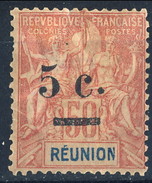 Reunion 1901 Serie N. 53 C. 5 Su C. 50 MH Cat. € 12x - Neufs