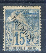Reunion 1891 N. 22. C. 15 Blu MH Cat. € 65 - Neufs