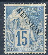 Reunion 1891 N. 22. C. 15 Blu MH Cat. € 65 - Neufs