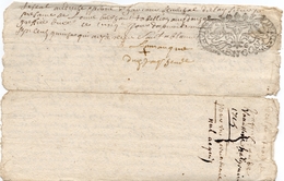 1715 - Document Manuscrit - Généralité D'Alençon - Taxe 8 Deniers Le Quart (le 1/4 De Feuille) - Cachets Généralité