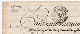 1750 - Document Manuscrit - Généralité D'Alençon -  Taxe 1 Sol Et 4 Deniers - Gebührenstempel, Impoststempel