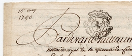 1750 - Document Manuscrit - Généralité D'Alençon -  Taxe 1 Sol Et 4 Deniers - Seals Of Generality