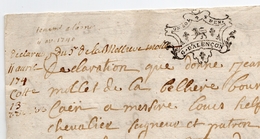 1740 - Document Manuscrit - Généralité D'Alençon -  Taxe 1 Sol Et 4 Deniers - Seals Of Generality