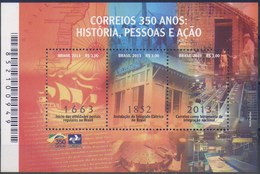 Brasil 2013 BF160 **.350 Years Of The Post: History, People, Actions. 350 Años Del Correo: Historia, Personas, Acciones. - Blocs-feuillets