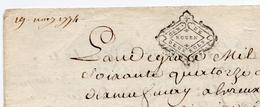 1774 - Document Manuscrit - Généralité De Rouen - Taxe De 2 Sols - Algemene Zegels