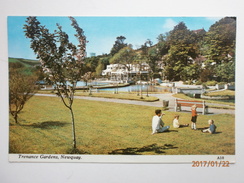 Postcard Trenance Gardens Newquay Cornwall PU 1968 By Harvey Barton My Ref B1653 - Newquay