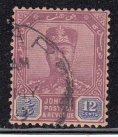 Johore Used 12c Malaya, Malaysia, 1922 - 1940 Series - Johore