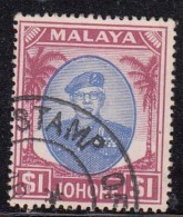 Johore Used 1949, $1.00 Malaya ( - Johore