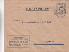 Suède - Lettre Militaire De 1941 ° - Oblitération Postanstalten - Militaire Zegels