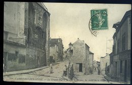 Cpa  Du  78  Carrières Sur Seine --  La Grande Rue Et La Rue De Bezons , Les Restes De La Vieille église  GX51 - Carrières-sur-Seine