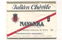 étiquette   - Navarra Rosado Especial De Mesa Importateur Guyenne Et Gascogne Bayonne - Roséwijn