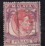 40c Used Penang KG VI, 1949 - 1952 Series, Malaya - Penang