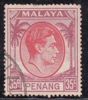 35c Used Penang KG VI, 1949 - 1952 Series, Malaya - Penang