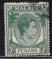 3c Used Penang KG VI, 1949 - 1952 Series, Malaya - Penang