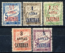 Zanzibar Tasse 1897 Serie N. 1-5 Usati Cat. 85 - Usados