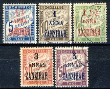 Zanzibar Tasse 1897 Serie N. 1-5 Usati Cat. 85 - Oblitérés