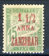 Zanzibar Tasse 1896-1900 VARIETA' N. 18 Mezzo A. Su C. 5 Verde-giallo (A Di ANNA Spezzata) MLH Cat. € 120 - Nuovi