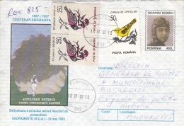 55014- SMARANDA BRAESCU, WORLD RECORD, PARACHUTTING, REGISTERED COVER STATIONERY, 1997, ROMANIA - Parachutting