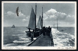 5938 - Alte Ansichtskarte - Norderney - An Der Segelbuhne - Gel 1939 - Cramer - Werbestempel - Segelboote - Norderney
