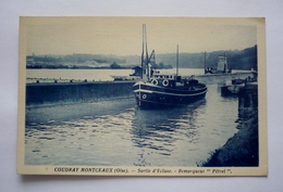 60- COUDRAY  MONTCEAUX - Sortie D'écluse - Remorqueur "PETREL" - Péniches - Tugboats