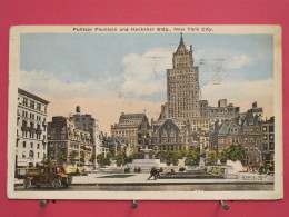 Etats-Unis - New York - Pulitzer Fountain And Hecksher Building - 1928 - Scans Recto-verso - Otros Monumentos Y Edificios