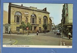 United Kingdom England Leicester County Rooms And Market Street   ( 9 Cm X 14 Cm ) - Leicester