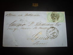 GR  Cover  1860 PANAMA   2 Shillings Pour Le PERU - Covers & Documents
