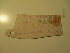 UNUSUAL !! IMPERIAL RUSSIA  LATVIA RIGA , FOOLS DAY POSTCARD ON HALF OF THE COLLAR   , OLD POSTCARD , 0 - Lettres & Documents