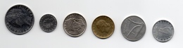 6 Monete Italia Repubblica Italiana 5 Lire 10 Lire 20-50-100 Lire Anni Vari 1973 1987 1979 1985 - 200 Lire