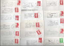 Lot De 16 Enveloppes Avec Flammes - Thème : Les Oiseaux - Mechanical Postmarks (Advertisement)