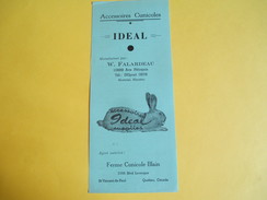 Fascicule/Dépliant Publicitaire/Agriculture/Elevage/Lapin/Accessoires Cunicoles/Montréal/Québec /Vers 1940        LIV105 - Unclassified