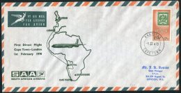 1970 South Africa Cape Town - London SAA First Flight Cover. - Poste Aérienne