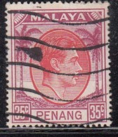 35c Used Penang 1952, 1949 - 1952 Series, Malaya - Penang