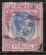 $1 Used Penang , 1949 - 1952 Series, Malaya - Penang