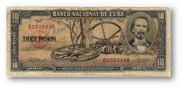 CUBA - 10 Pesos - 1956 - P 88.a - Serie B - Carlos Manuel De Cespedes - Banco Nacional De Cuba - Kuba