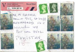 Great Britain Registered Airmail 1997 Enid Blyton 43p Faraway Tree Block Of Four, Machine Stamps 20p, 2p - Brieven En Documenten