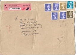 Great Britain Registered Airmail Machin Head One Pound - Brieven En Documenten
