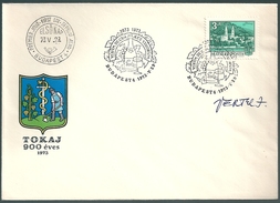 4368 Hungary FDC Geography City Drinks Wine Fruit Grape Coat-of-Arms RARE - Vins & Alcools