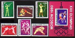 BULGARIA / BULGARIE - 1979 - Jeux Olimpiques D'éte A Moscow'1980 Lll  - 6v + Bl** - Verano 1980: Moscu