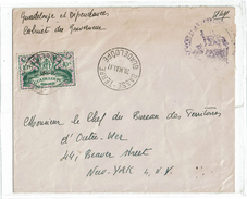 CTN46 - GUADELOUPE LETTRE BASSE TERRE / NEW YORK 20/5/1947 CABINET DU GOUVERNEUR - Storia Postale